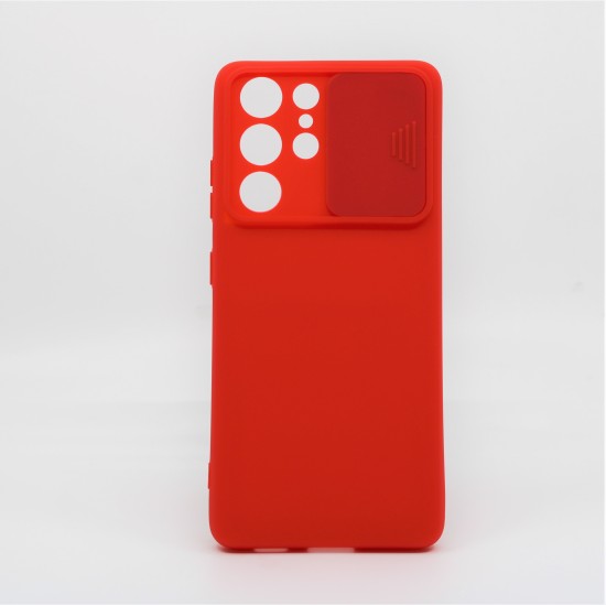 SILICONE COVER WITH CAMERA SHIELD FOR SAMSUNG GALAXY S21 PLUS ULTRA RED